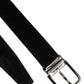 Dolce & Gabbana Black Cotton Silver Metal Buckle Belt
