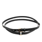 Dolce & Gabbana Black Double Strap Leather Gold Buckle Belt