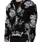 Dolce & Gabbana Black Wool Floral Printed Men Hooded Jacket
