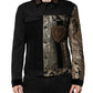 Dolce & Gabbana Black Gold Floral Jacquard Men Biker Jacket