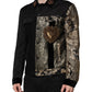 Dolce & Gabbana Black Gold Floral Jacquard Men Biker Jacket