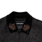 Dolce & Gabbana Black Gold Floral Jacquard Men Biker Jacket
