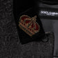 Dolce & Gabbana Black Gold Floral Jacquard Men Biker Jacket
