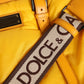 Dolce & Gabbana Yellow Orange Nylon Logo Plaque Hand Shoulder Tote Bag