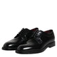 Dolce & Gabbana Black Leather Lace Up Derby Dress Formal Shoes