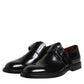 Dolce & Gabbana Black Leather Monk Strap Derby Formal Shoes