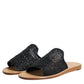Dolce & Gabbana Black Monochrome Braided Raffia Slides Shoes