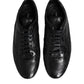 Dolce & Gabbana Black Exotic Leather Low Top Sneakers Shoes