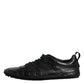 Dolce & Gabbana Black Exotic Leather Low Top Sneakers Shoes
