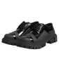 Dolce & Gabbana Black Patent Leather Trekking Derby Shoes