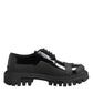 Dolce & Gabbana Black Patent Leather Trekking Derby Shoes