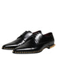 Dolce & Gabbana Black Leather Studded Derby Men Dress Shoes