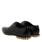 Dolce & Gabbana Black Leather Studded Derby Men Dress Shoes