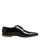 Dolce & Gabbana Black Leather Studded Derby Men Dress Shoes