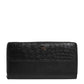Dolce & Gabbana Black Leather Logo Plaque Zip Around Continental Wallet