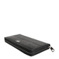 Dolce & Gabbana Black Leather Logo Plaque Zip Around Continental Wallet
