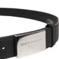 Dolce & Gabbana Black Leather Silver Metal Logo Buckle Belt