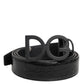Dolce & Gabbana Black Leather Classic Metal DG Buckle Belt