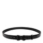 Dolce & Gabbana Black Leather Classic Metal DG Buckle Belt