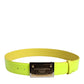 Dolce & Gabbana Yellow Green Classic Metal Logo Buckle Belt