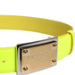 Dolce & Gabbana Yellow Green Classic Metal Logo Buckle Belt