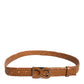 Dolce & Gabbana Brown Braided Metal DG Logo Buckle Belt