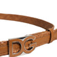 Dolce & Gabbana Brown Braided Metal DG Logo Buckle Belt