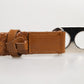 Dolce & Gabbana Brown Braided Metal DG Logo Buckle Belt