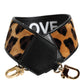 Dolce & Gabbana Black Leopard Print Reversible Bag Shoulder Strap