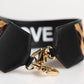 Dolce & Gabbana Black Leopard Print Reversible Bag Shoulder Strap