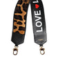 Dolce & Gabbana Black Leopard Print Reversible Bag Shoulder Strap