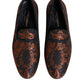 Dolce & Gabbana Black Jacquard Polyester Slip On Loafers Shoes
