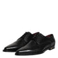 Dolce & Gabbana Black Leather Lace Up Dress Men Derby Shoes