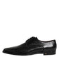 Dolce & Gabbana Black Leather Lace Up Dress Men Derby Shoes