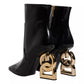 Dolce & Gabbana Black Jackie Leather Mid Calf Boots Shoes