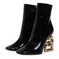 Dolce & Gabbana Black Jackie Leather Mid Calf Boots Shoes