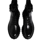 Dolce & Gabbana Black Leather Lace Up Mid Calf Boots Shoes