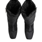 Dolce & Gabbana Black Padded Mid Calf Logo Heel Boots Shoes
