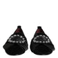 Dolce & Gabbana Black VATICANO Crystal Ribbon Slip On Shoes