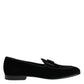 Dolce & Gabbana Black Velvet Loafers Formal Men Dress Shoes