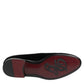 Dolce & Gabbana Black Velvet Loafers Formal Men Dress Shoes