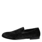 Dolce & Gabbana Black Jacquard Loafers Formal Men Dress Shoes