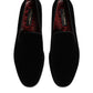Dolce & Gabbana Black Velvet Slip On Loafers Men Formal Shoes