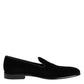 Dolce & Gabbana Black Velvet Slip On Loafers Men Formal Shoes