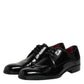 Dolce & Gabbana Black Leather Lace Up Men Derby Formal Shoes