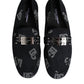 Dolce & Gabbana Blue Logo Cotton Loafers Formal Dress Shoes