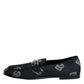 Dolce & Gabbana Blue Logo Cotton Loafers Formal Dress Shoes