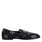 Dolce & Gabbana Blue Logo Cotton Loafers Formal Dress Shoes