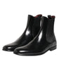 Dolce & Gabbana Black Chelsea Slip On Mid Calf Boots Shoes