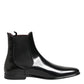 Dolce & Gabbana Black Chelsea Slip On Mid Calf Boots Shoes